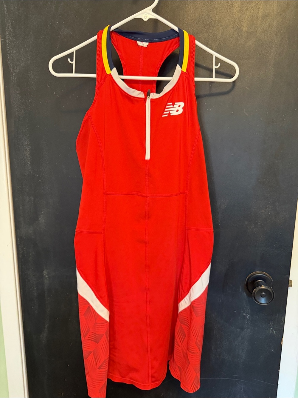 New Balance Tournament Tennis Dress Womens Small S Red Racerback Retro Vibe